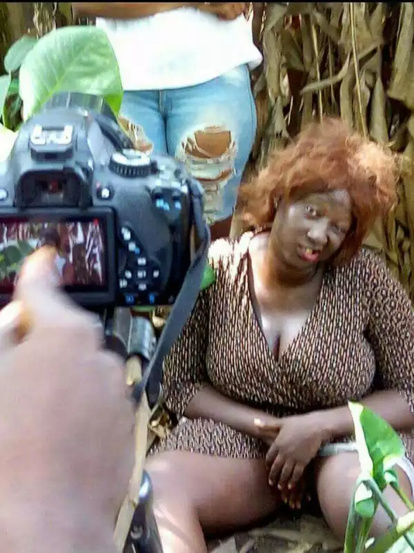 This Photo Of Yoruba Actress, Victoria Bukola, On Set Got People Talking